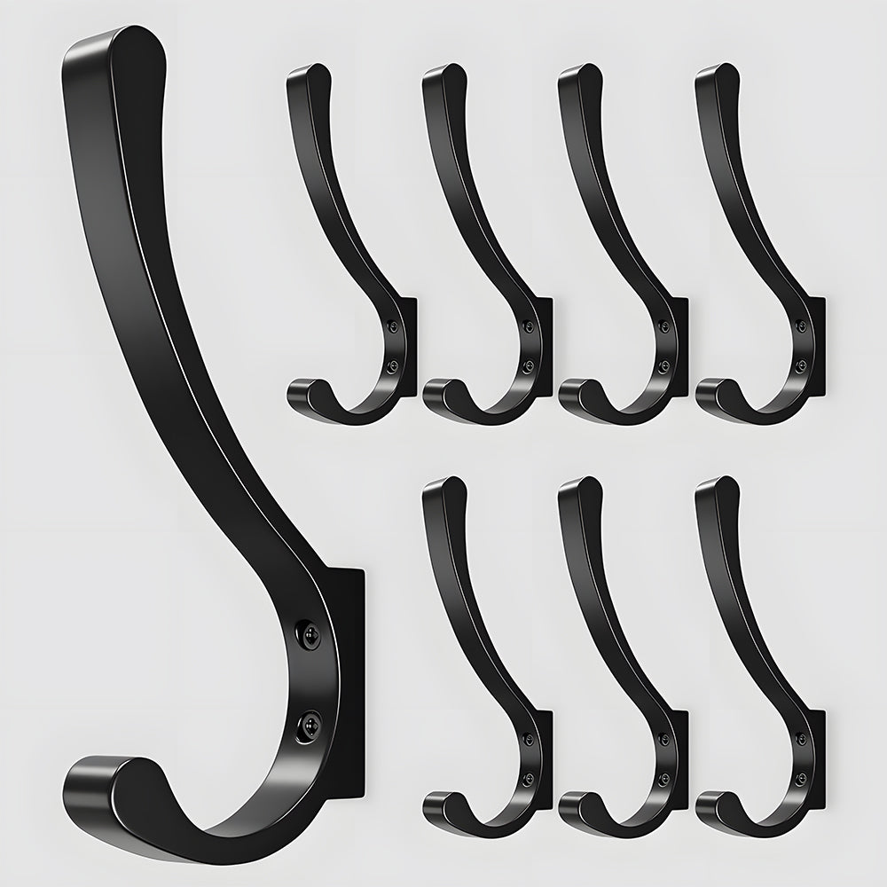 Wall Mount Black Coat and Backpack Single Hook