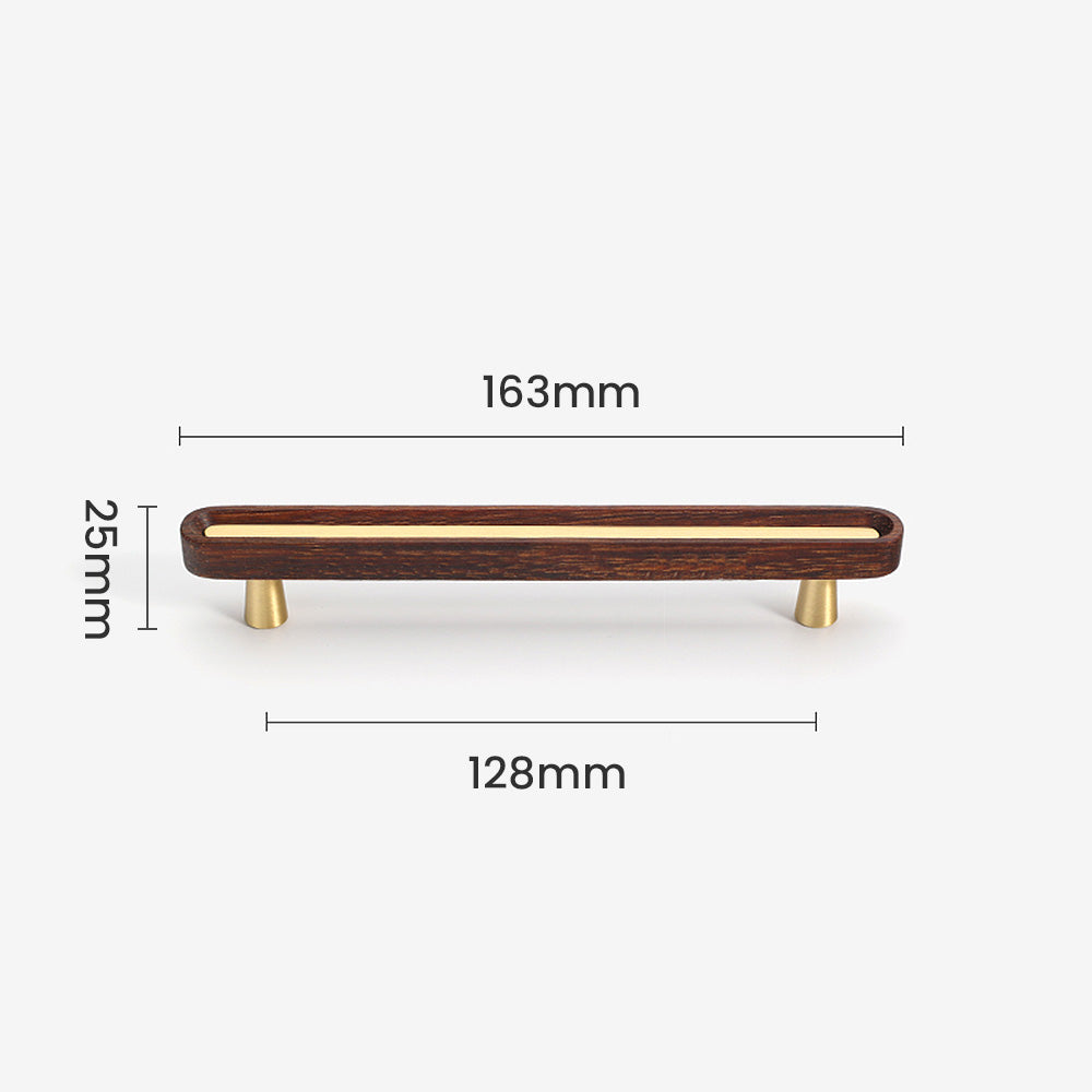 Black Walnut Brass Wooden Wardrobe Drawer Cabinet Handles