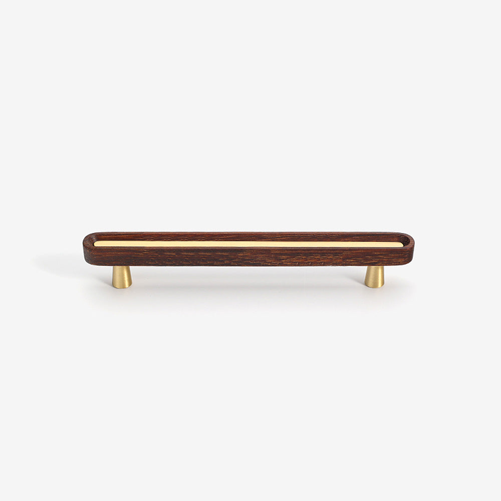 Black Walnut Brass Wooden Wardrobe Drawer Cabinet Handles