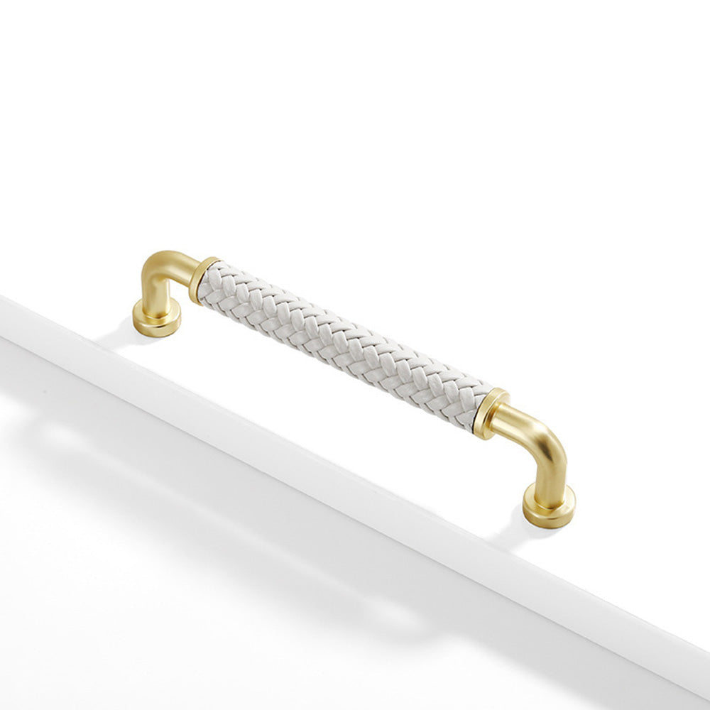 Curved Woven Leather Cupboard Handles