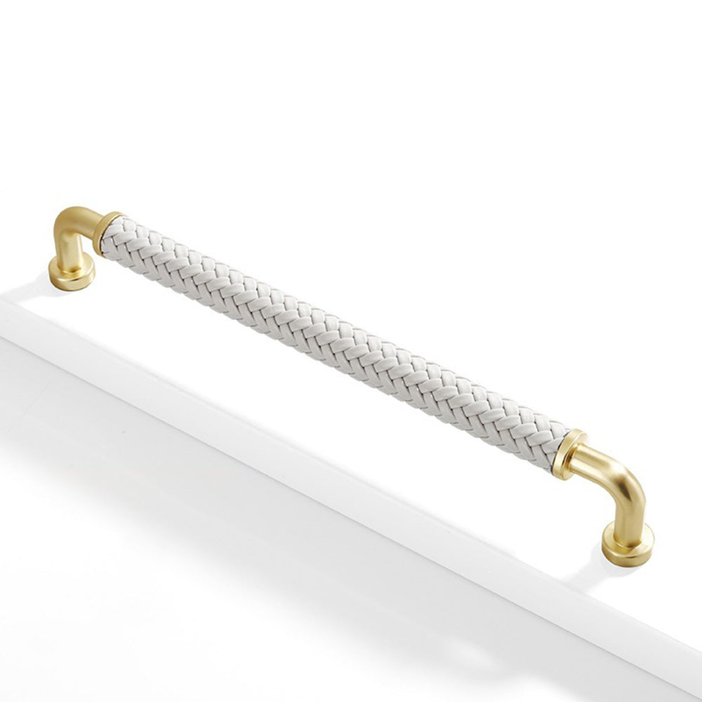 Curved Woven Leather Cupboard Handles