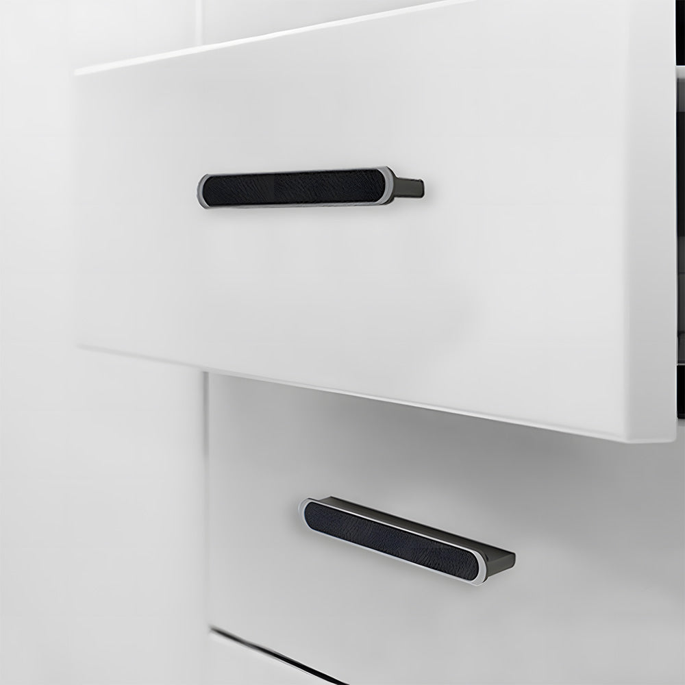 Modern Two-tone Leather Dresser Drawer Pulls