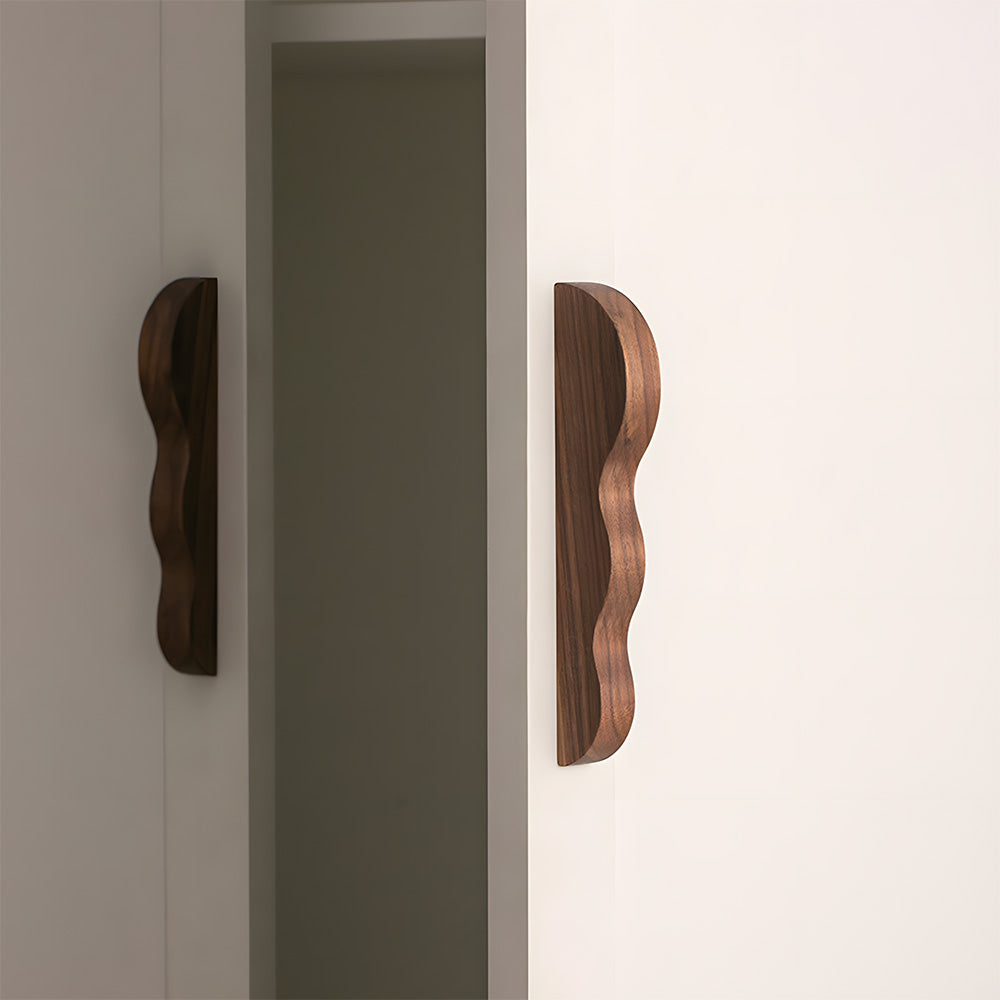 Unique Handmade Wavy Natural Wood Cabinet Handles