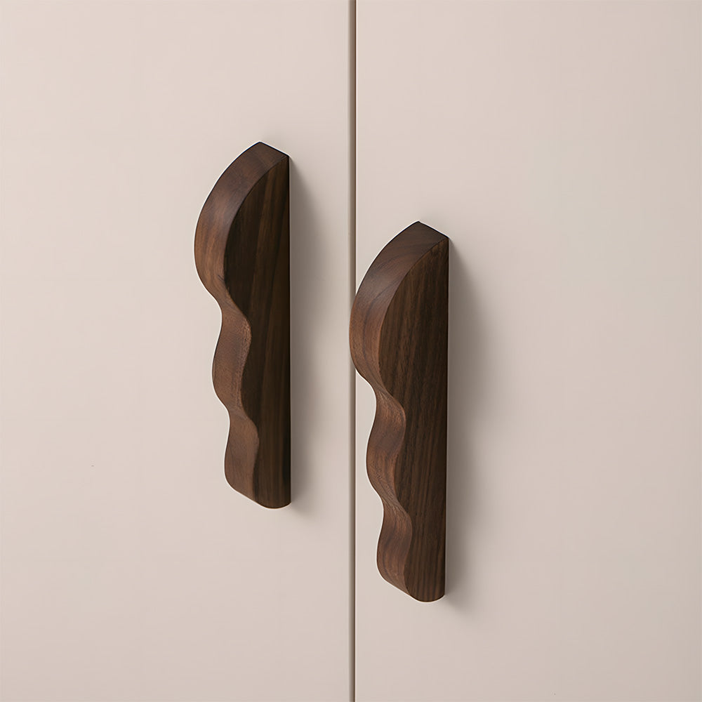 Unique Handmade Wavy Natural Wood Cabinet Handles