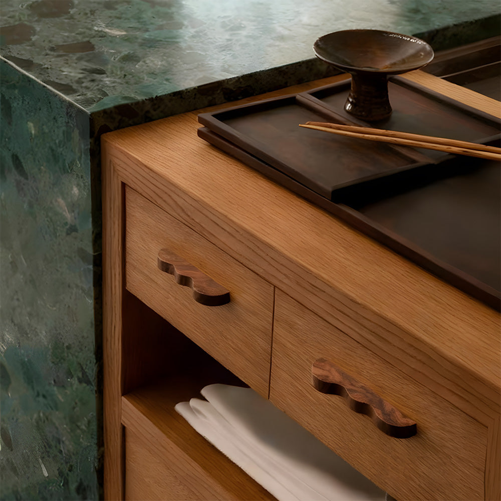 Unique Handmade Wavy Natural Wood Cabinet Handles