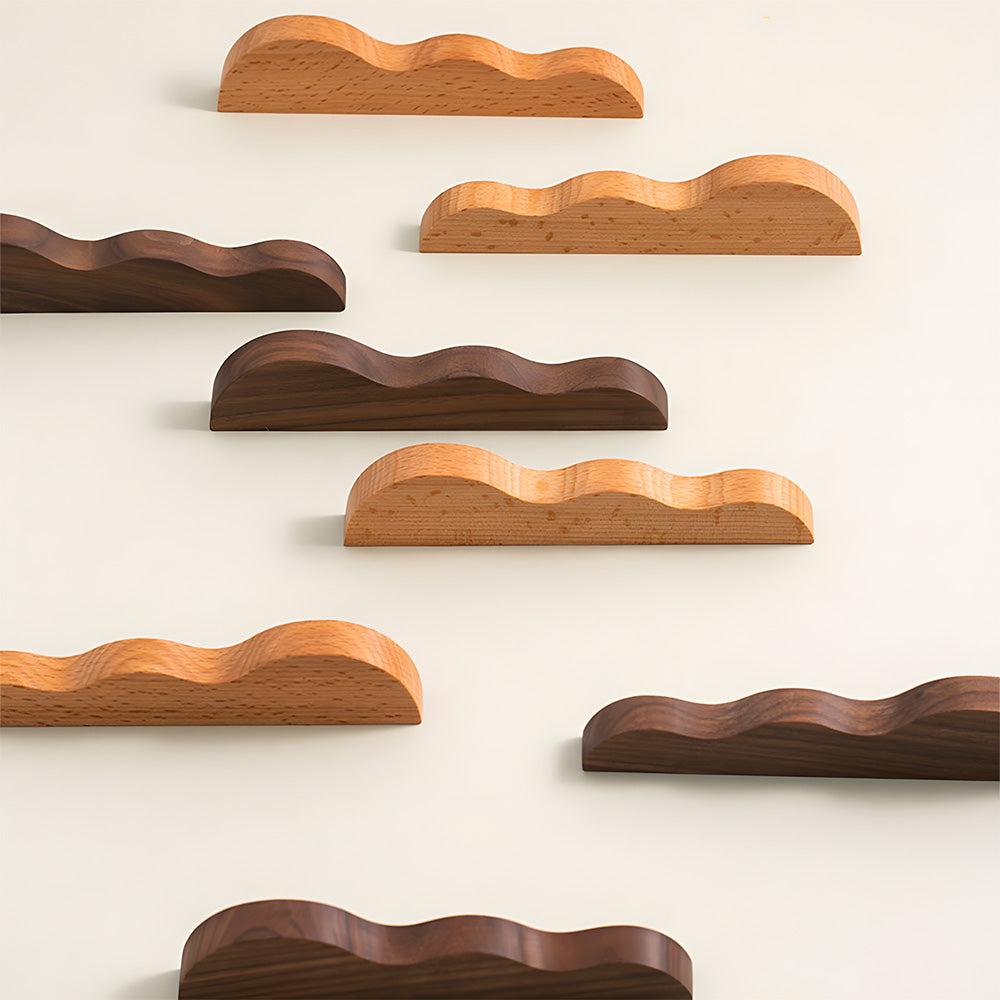 Unique Handmade Wavy Natural Wood Cabinet Handles