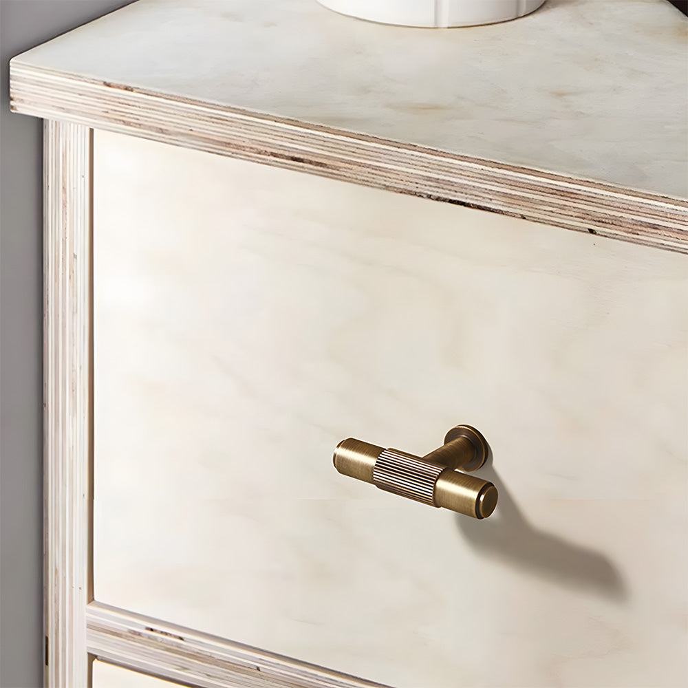 Retro Aged Bronze Lined Brass Cabinet Handles