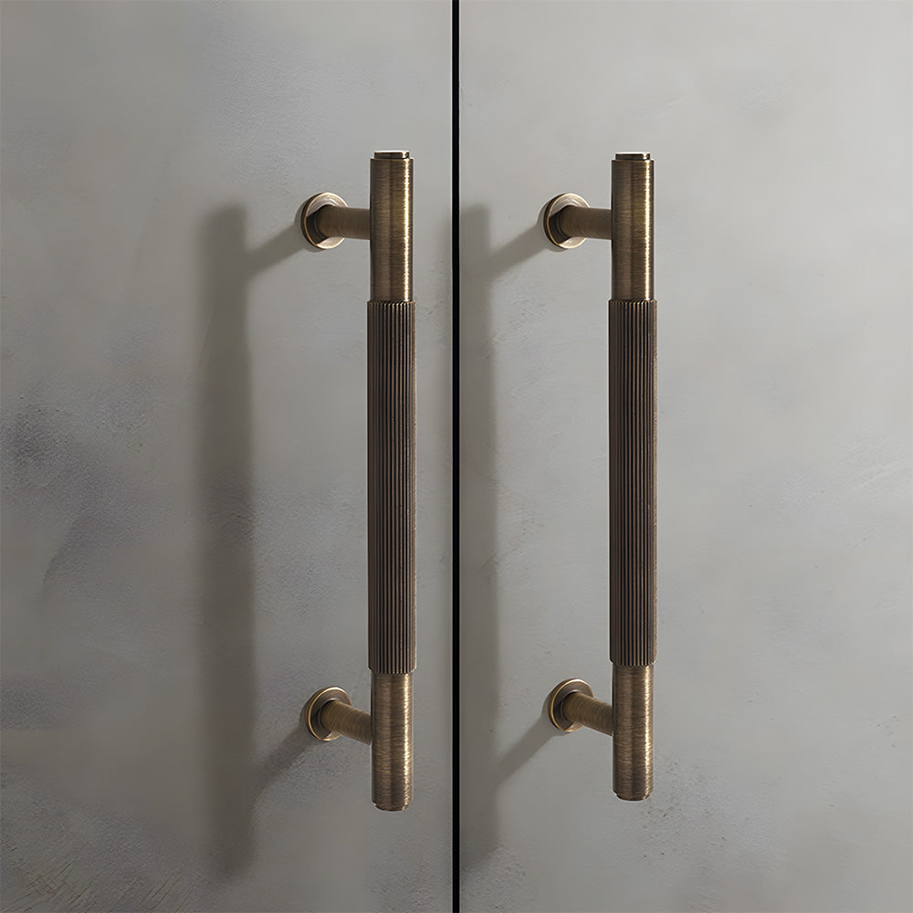 Retro Aged Bronze Lined Brass Cabinet Handles