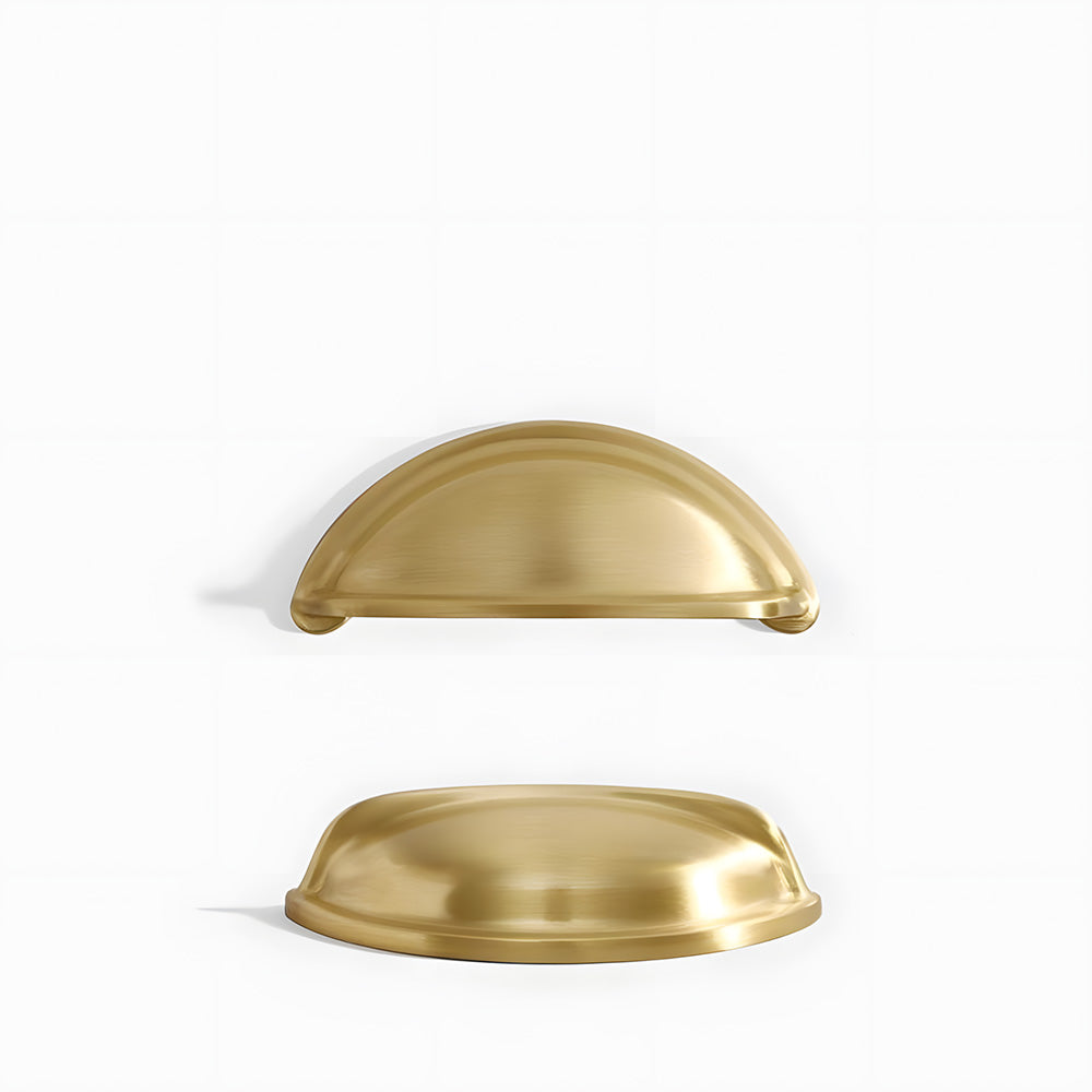 Vintage Solid Brass Shell Cup Pulls For Kitchen