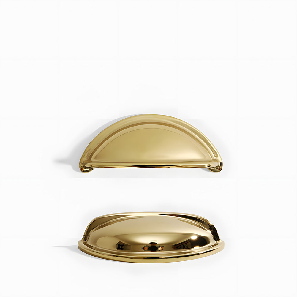 Vintage Solid Brass Shell Cup Pulls For Kitchen