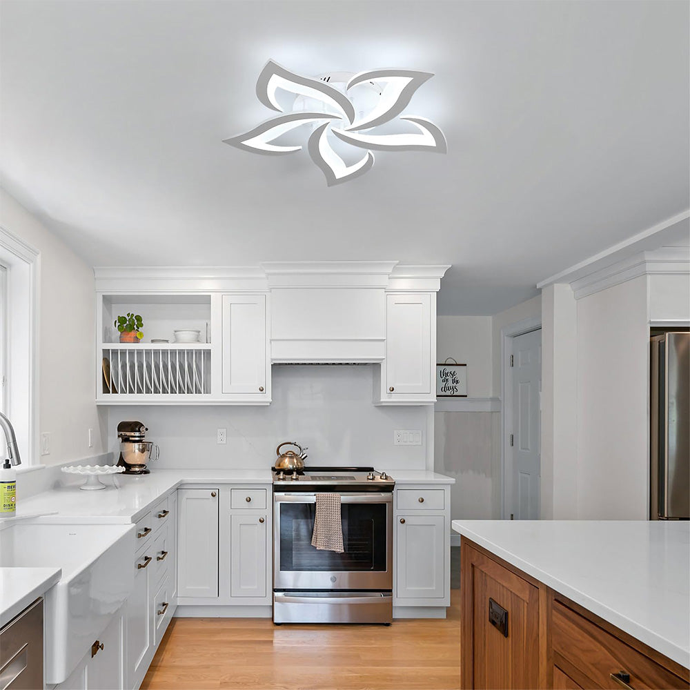 Contemporary Flower Shape Iron Living Room LED Ceiling Light