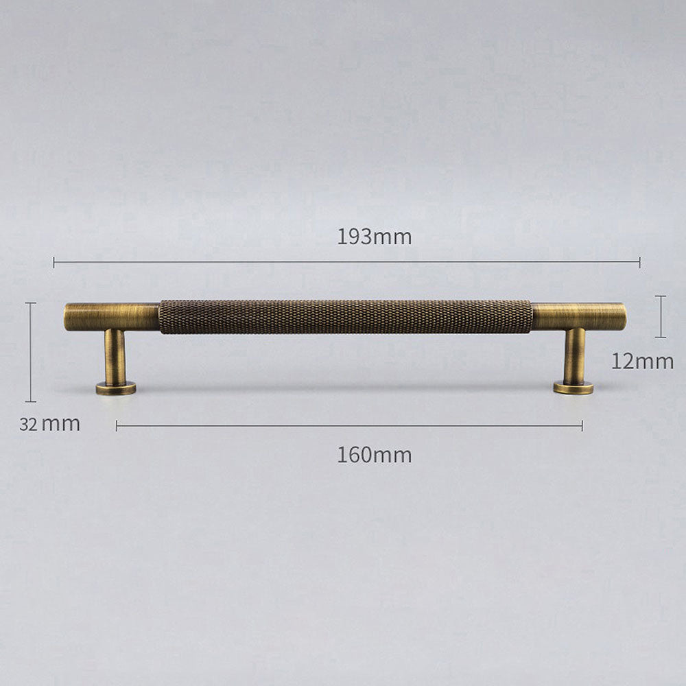 Modern Brass Knurled Handles for Kitchen Cabinets