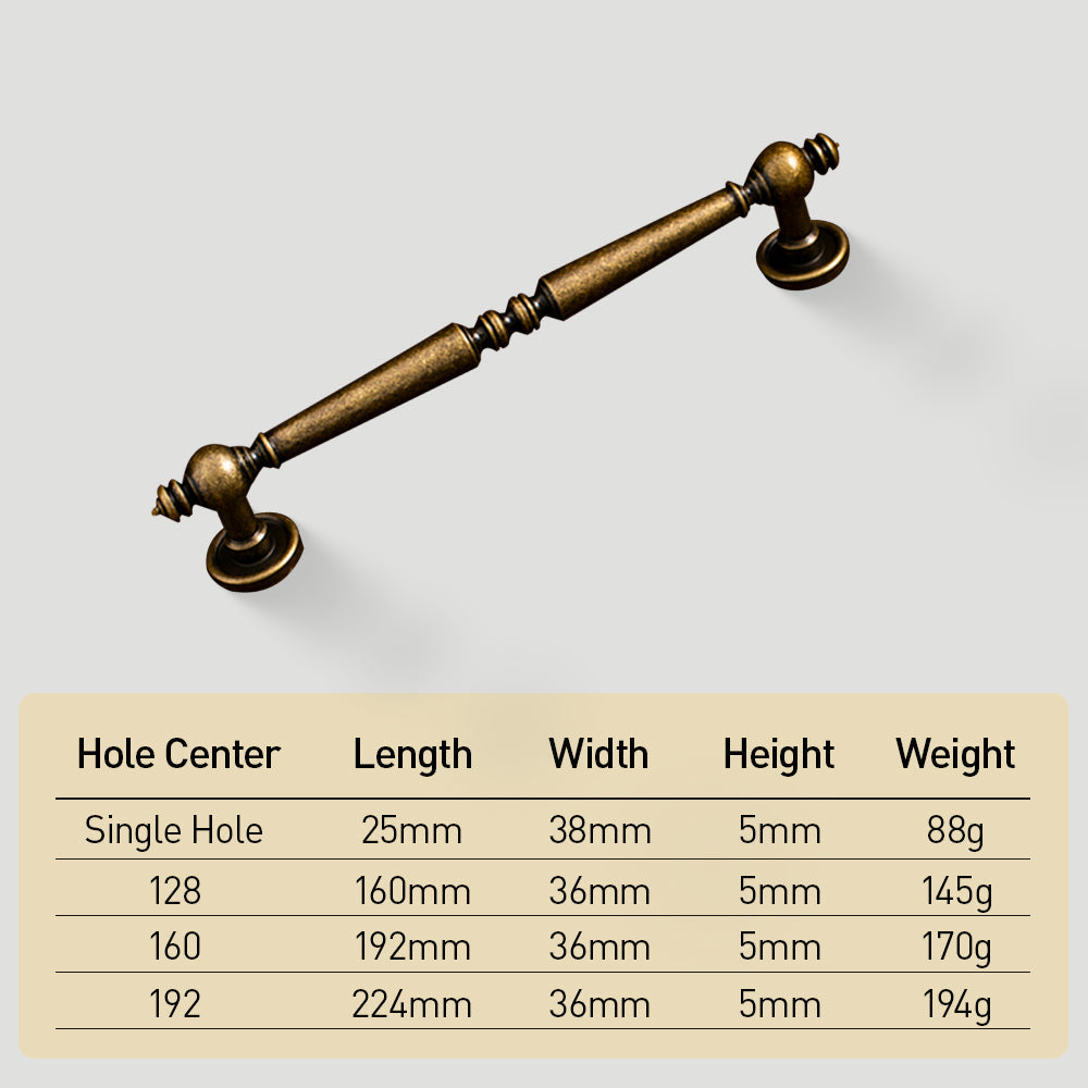 Vintage Simple Solid Brass Cabinet Handles