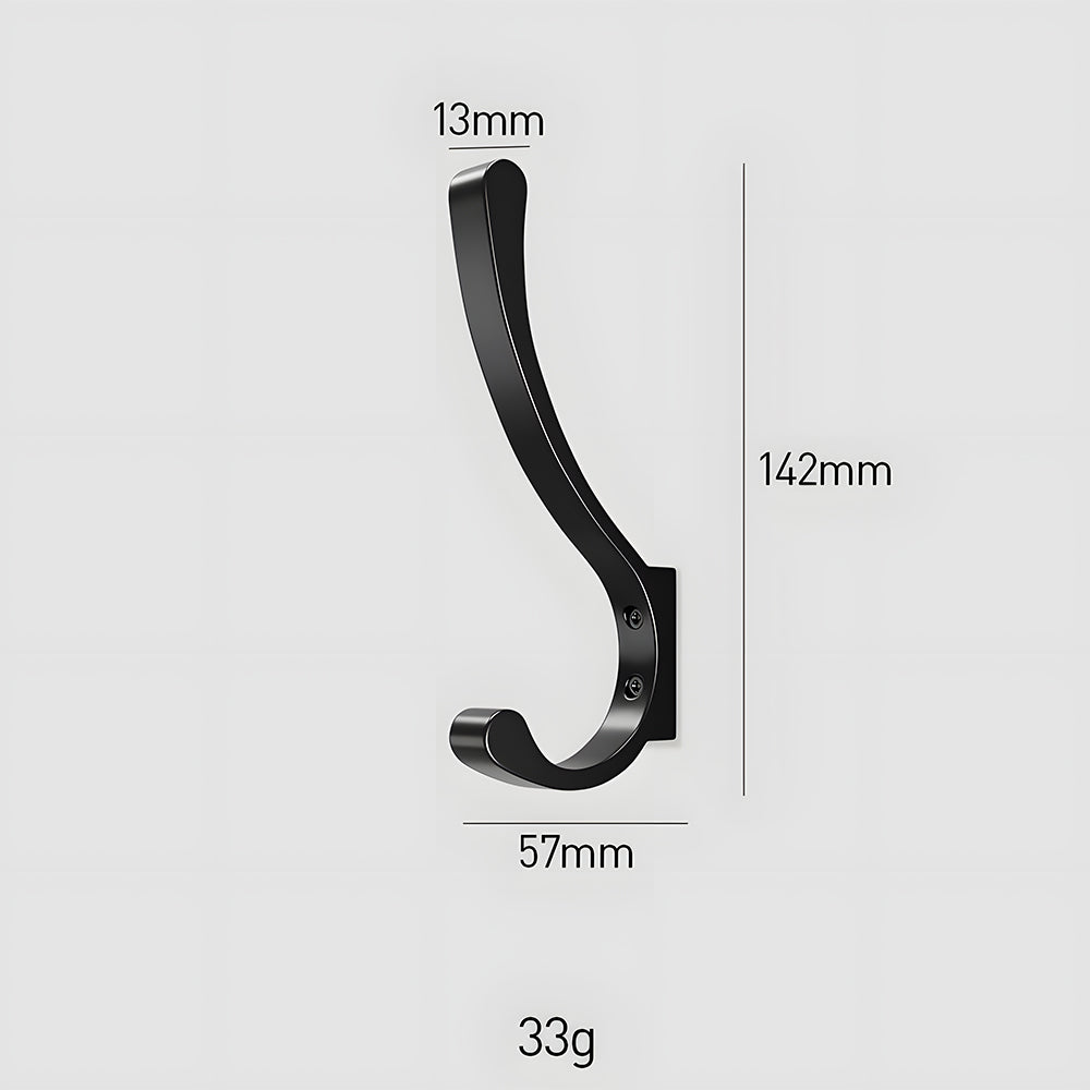 Wall Mount Black Coat and Backpack Single Hook