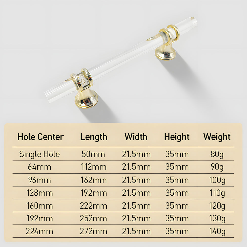 Simple Acrylic Transparent Bathroom Cabinet Handles
