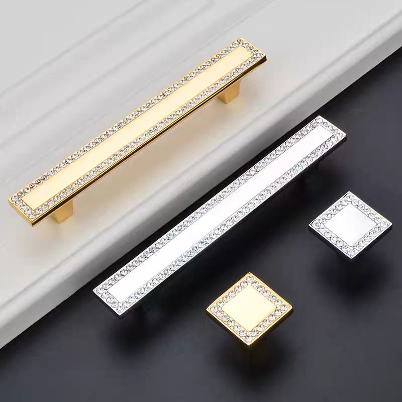 Crystal Square Cabinet Handles