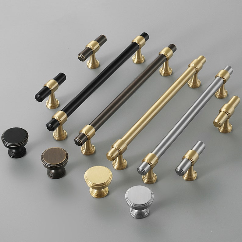 Gold&Black Drawer Kitchen Cupboard Handles