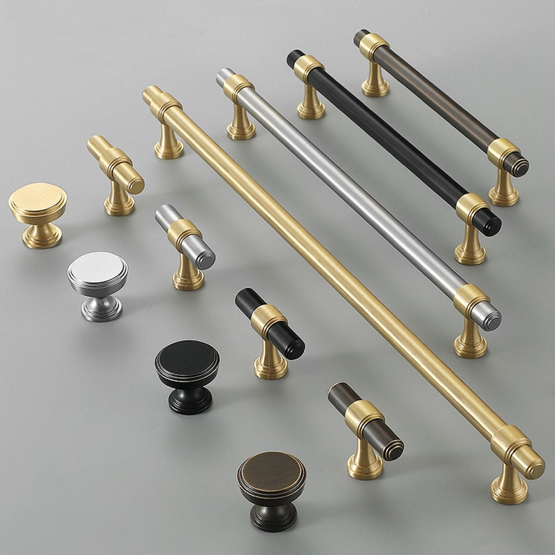 Gold&Black Drawer Kitchen Cupboard Handles