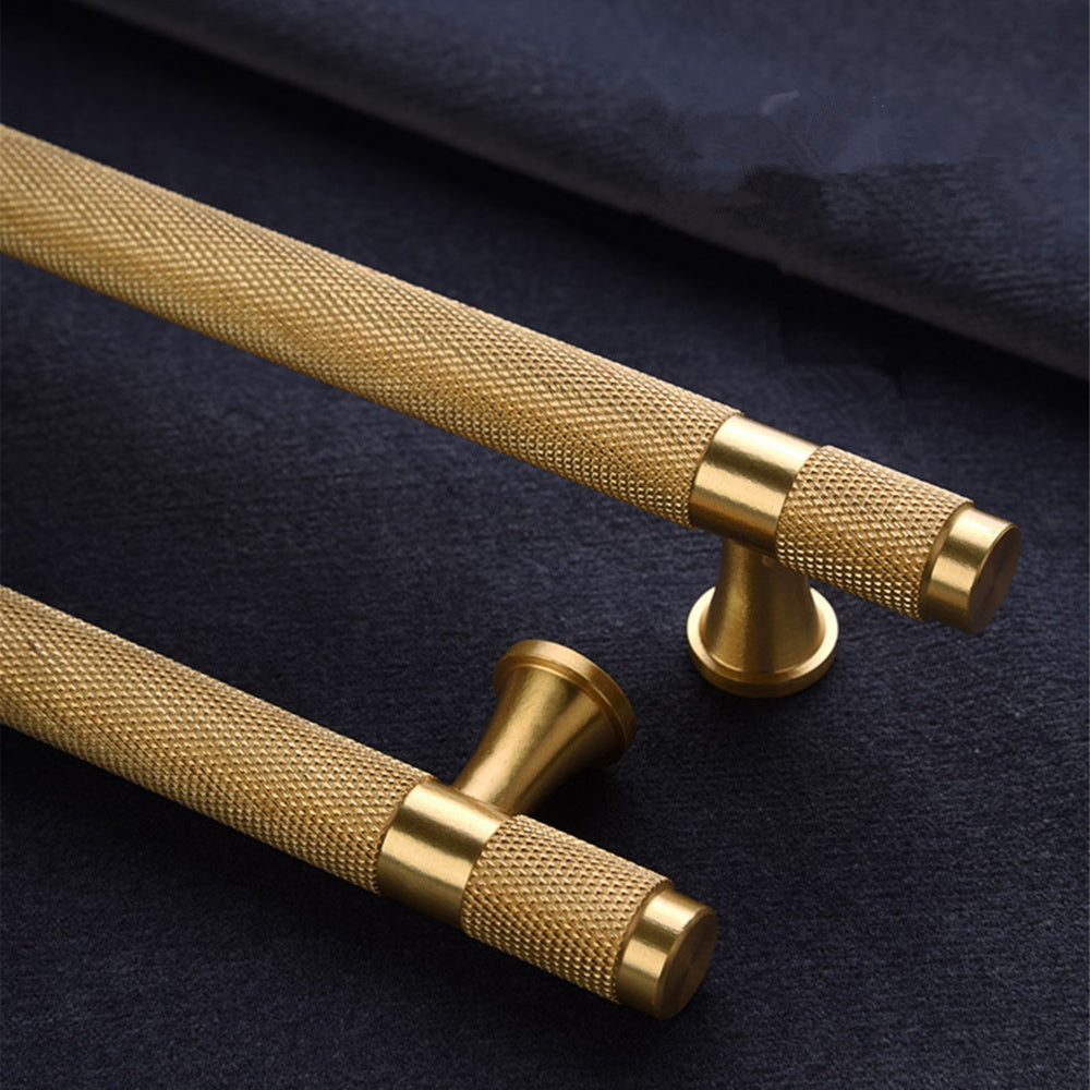 Solid Brass Knurled Cupboard Bar Handles