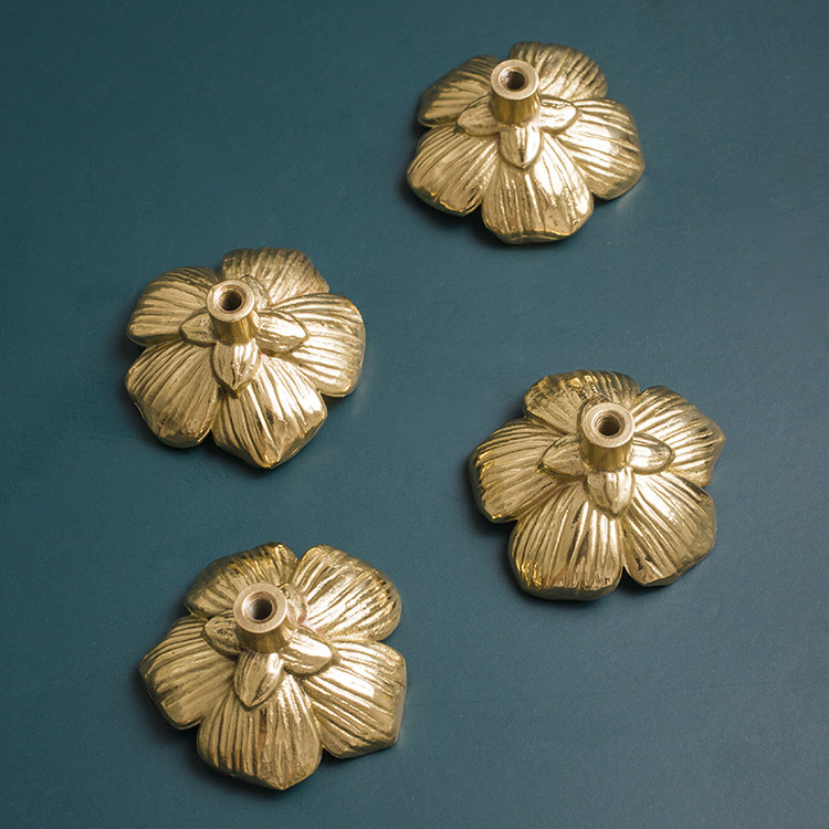 Gold Brass Sakura Cabinet Knobs