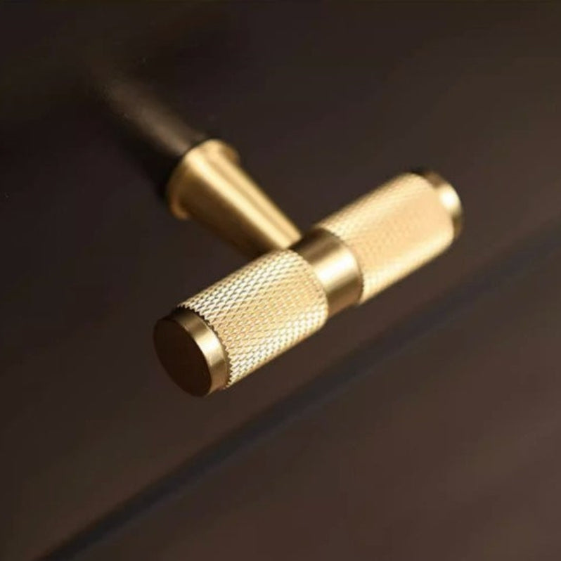 Solid Brass Knurled Cupboard Bar Handles