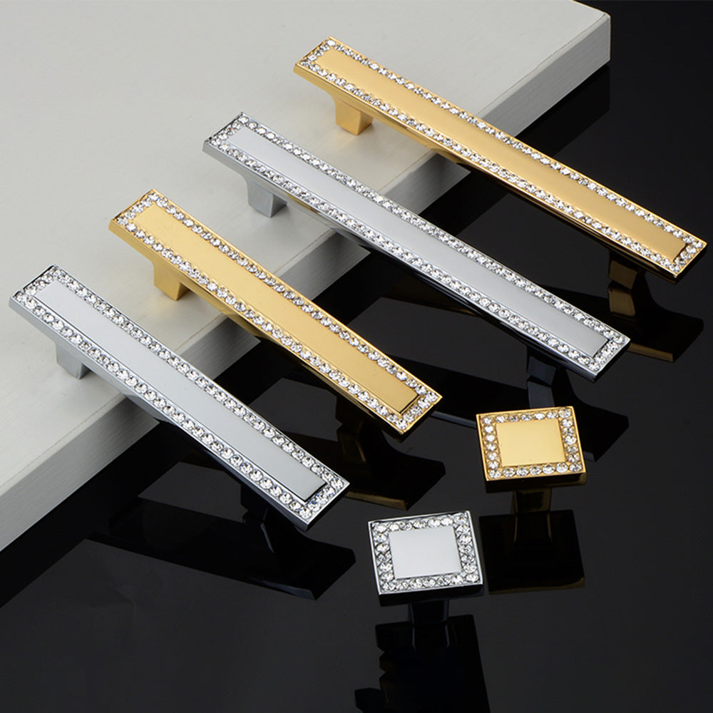 Crystal Square Cabinet Handles