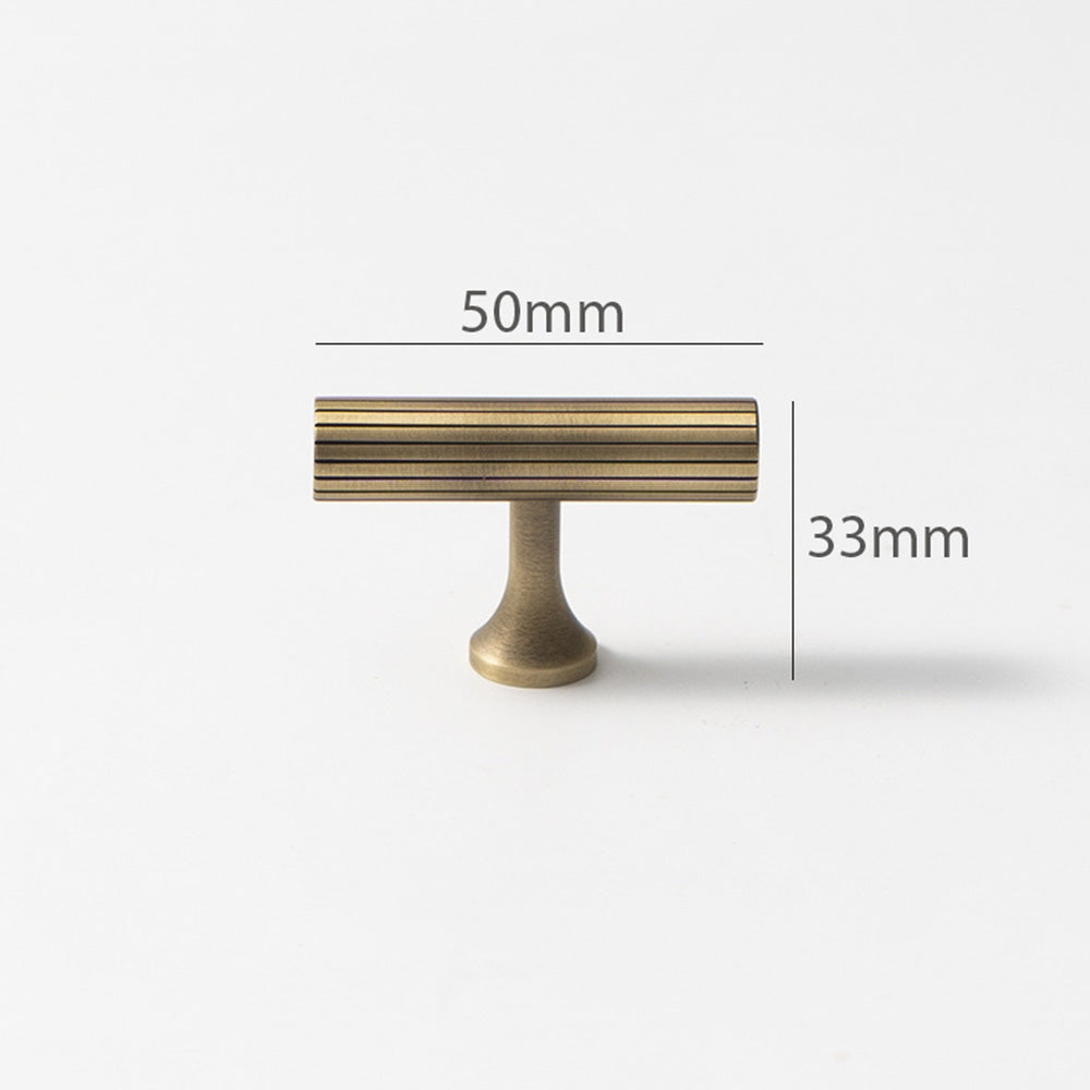Linear Knurled Solid Brass Cabinet Handles
