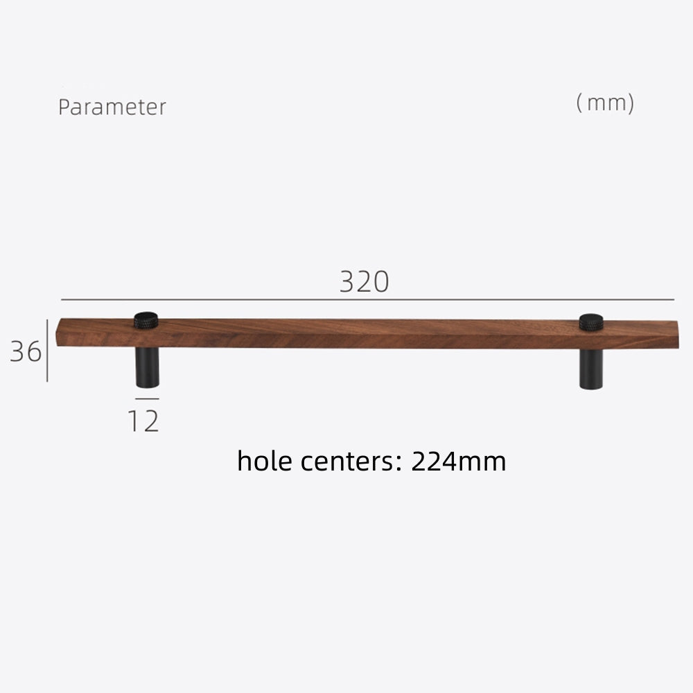 Black Walnut Square Cabinet Bar Handles