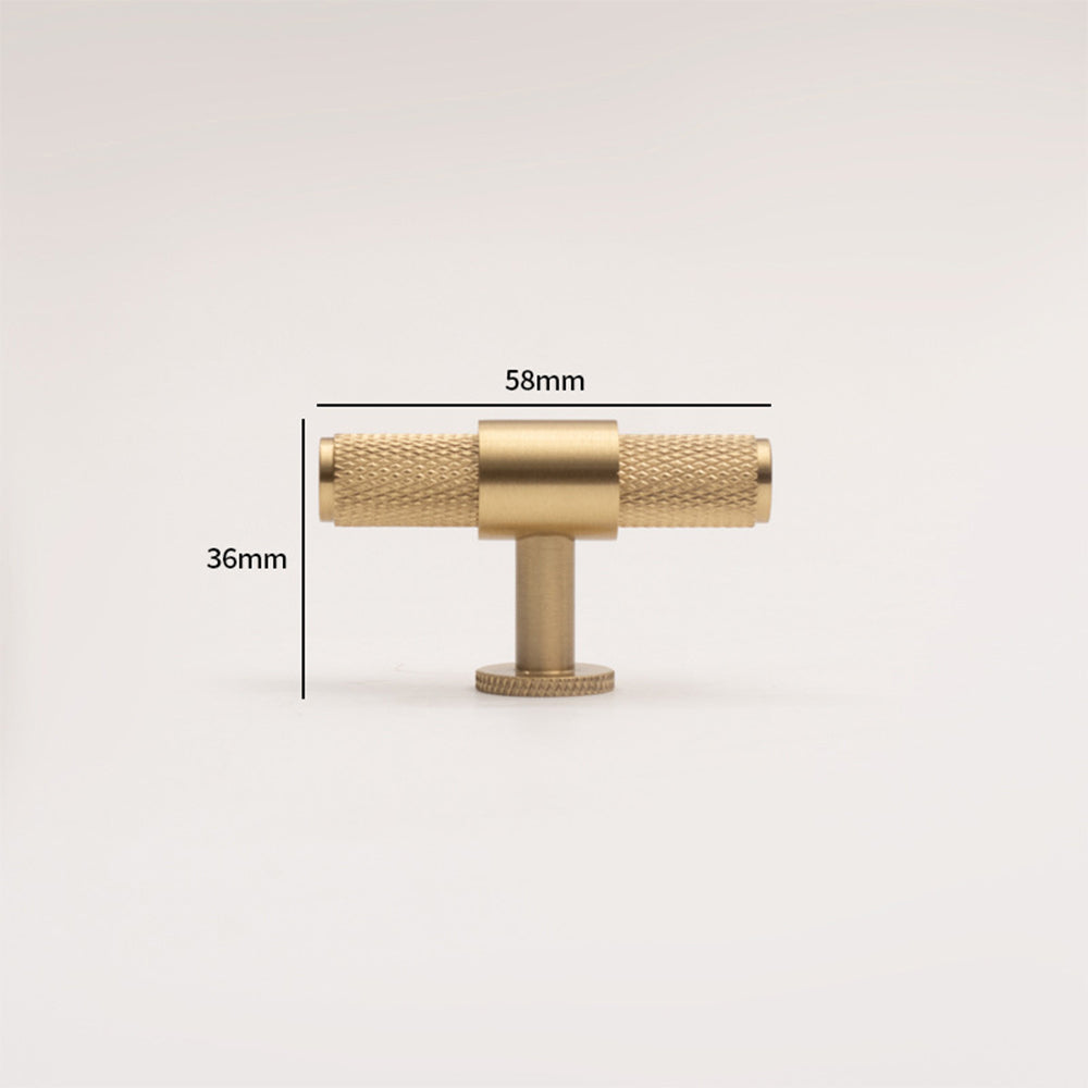 European Style Brushed Brass Knurled Cabinet Handles