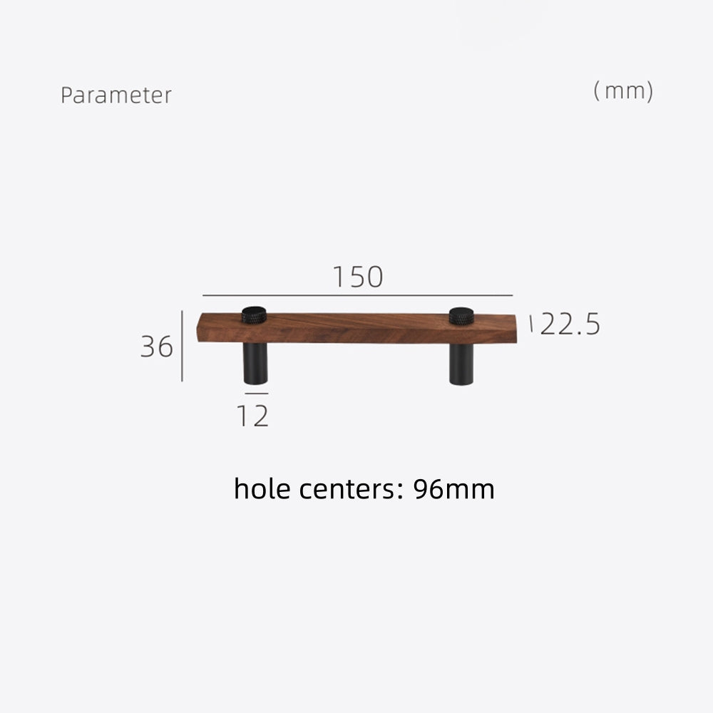 Black Walnut Square Cabinet Bar Handles