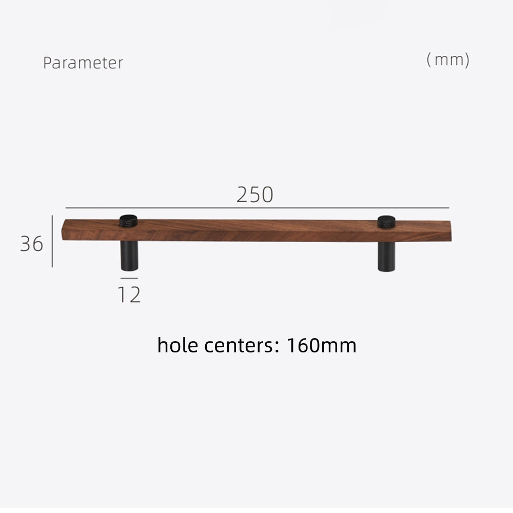 Black Walnut Square Cabinet Bar Handles