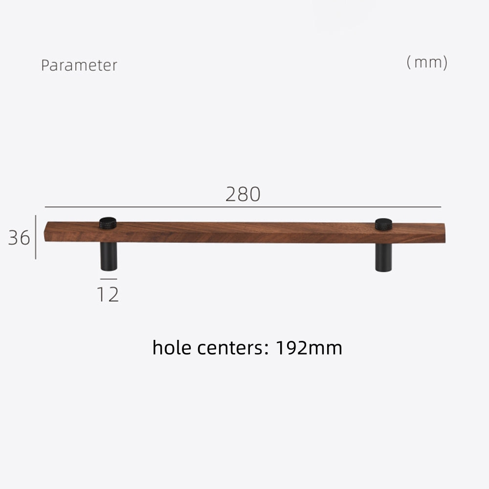 Black Walnut Square Cabinet Bar Handles