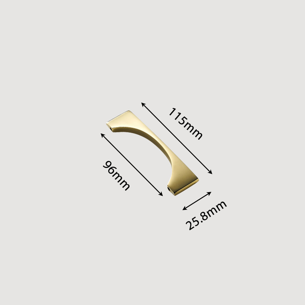 Solid Brass Gold Arch Cabinet Handles