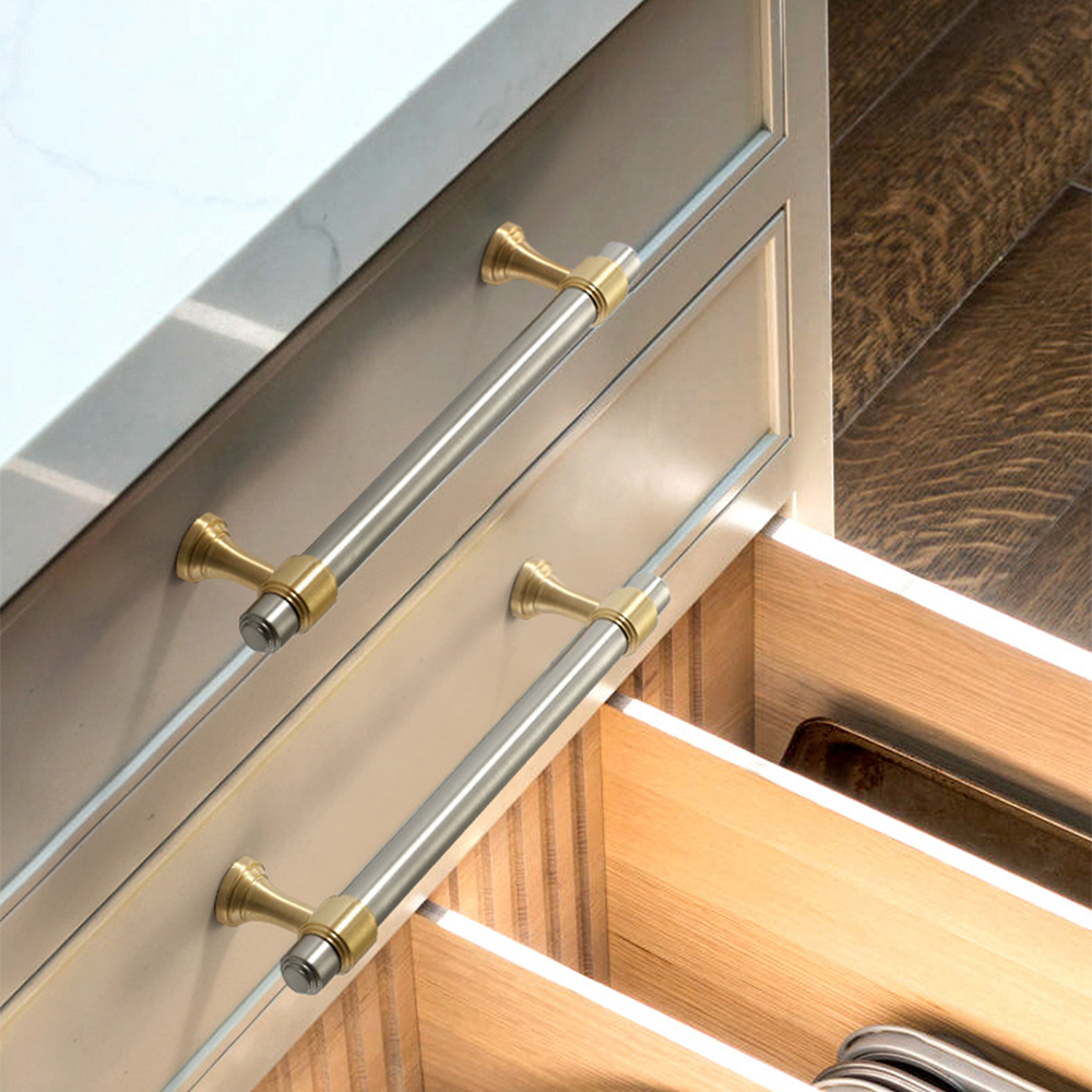 Gold&Black Drawer Kitchen Cupboard Handles