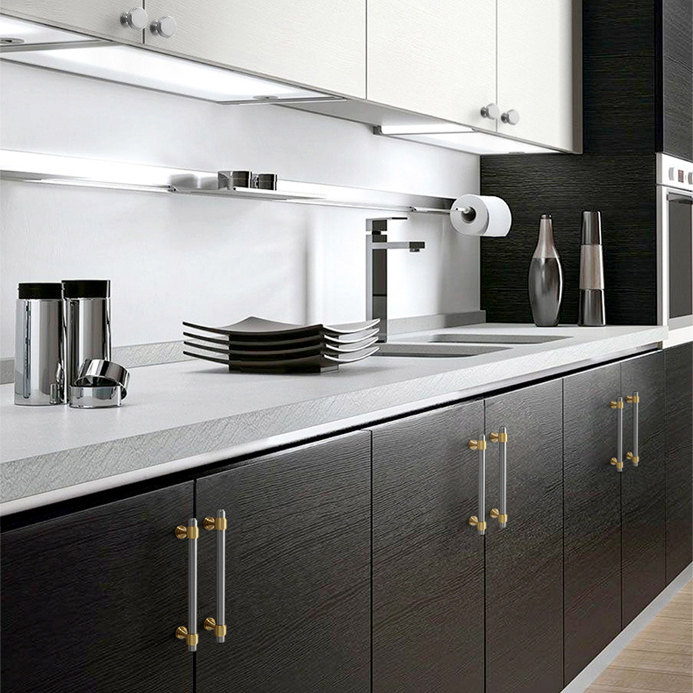 Gold&Black Drawer Kitchen Cupboard Handles