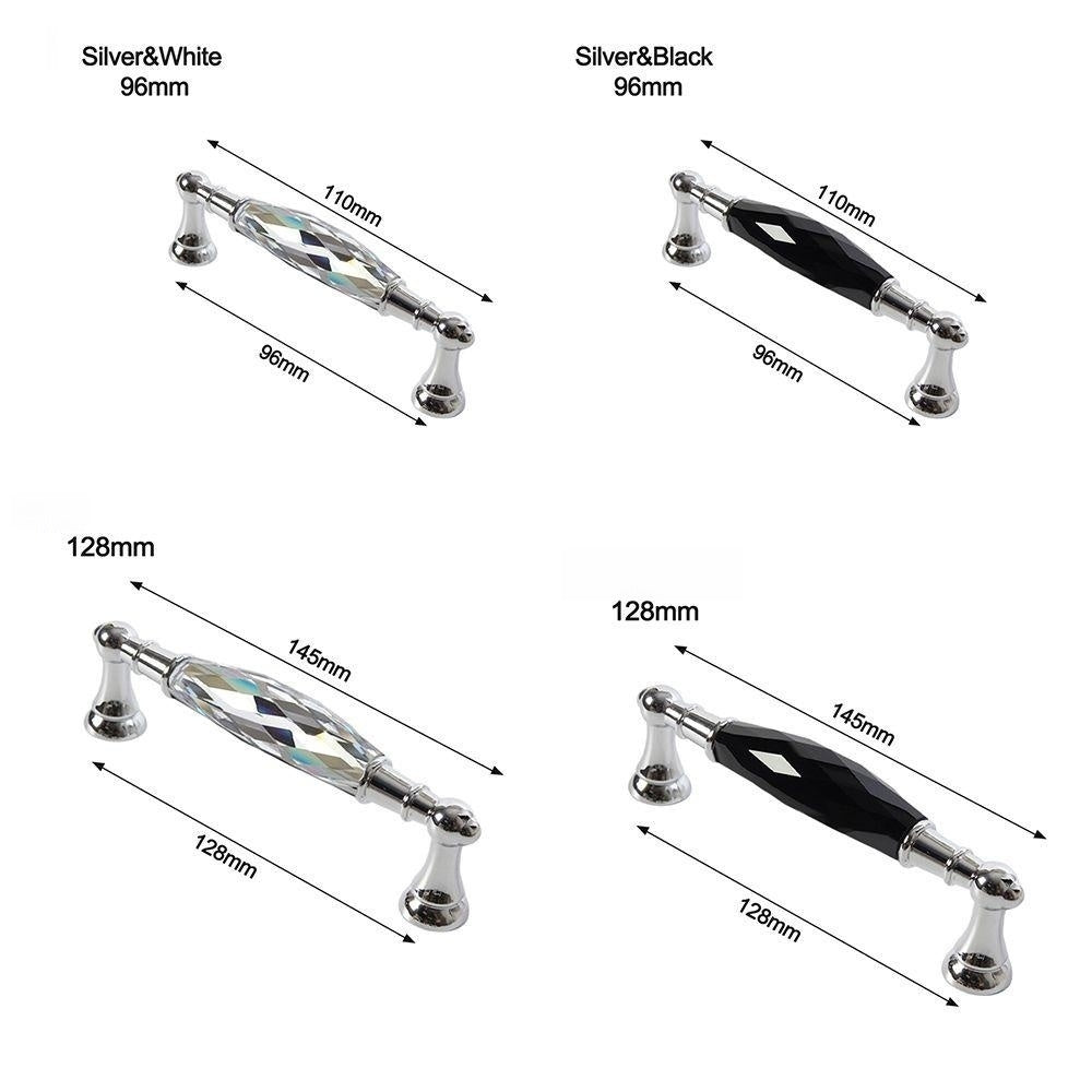 Luxury Crystal Chrome Cupboard Handles