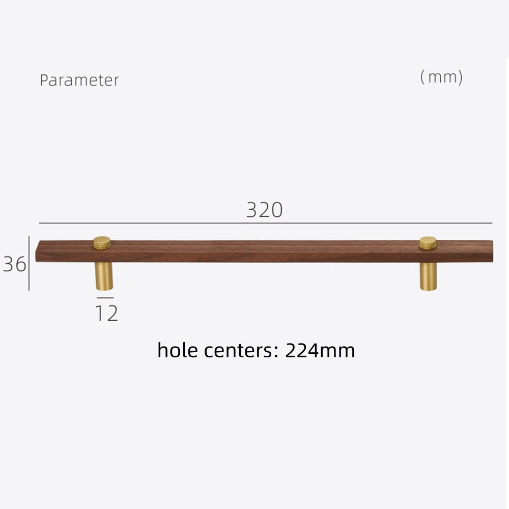 Black Walnut Square Cabinet Bar Handles