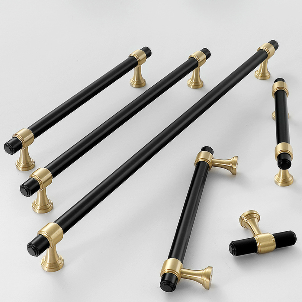 Gold&Black Drawer Kitchen Cupboard Handles