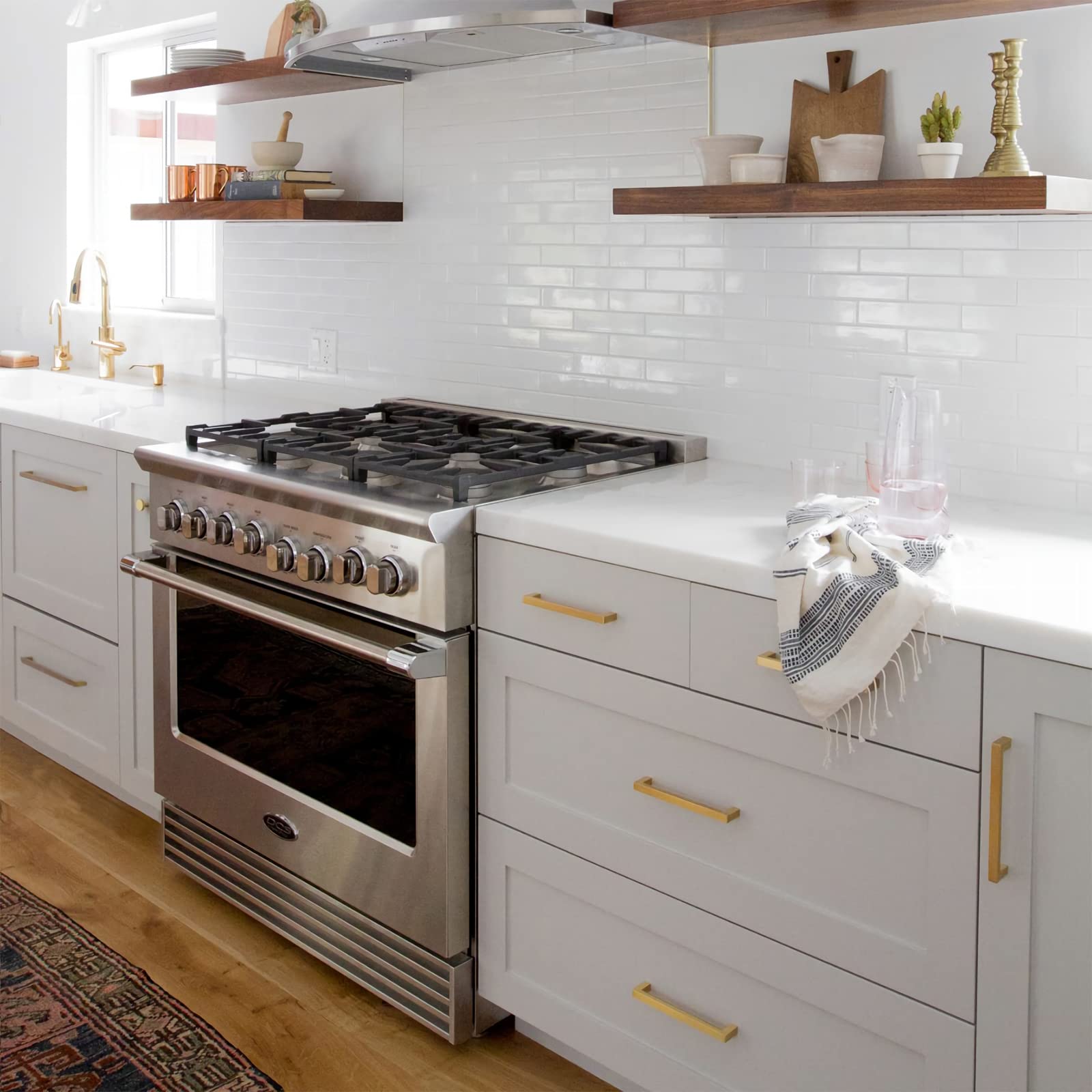 Brushed Brass Square Bar Handles