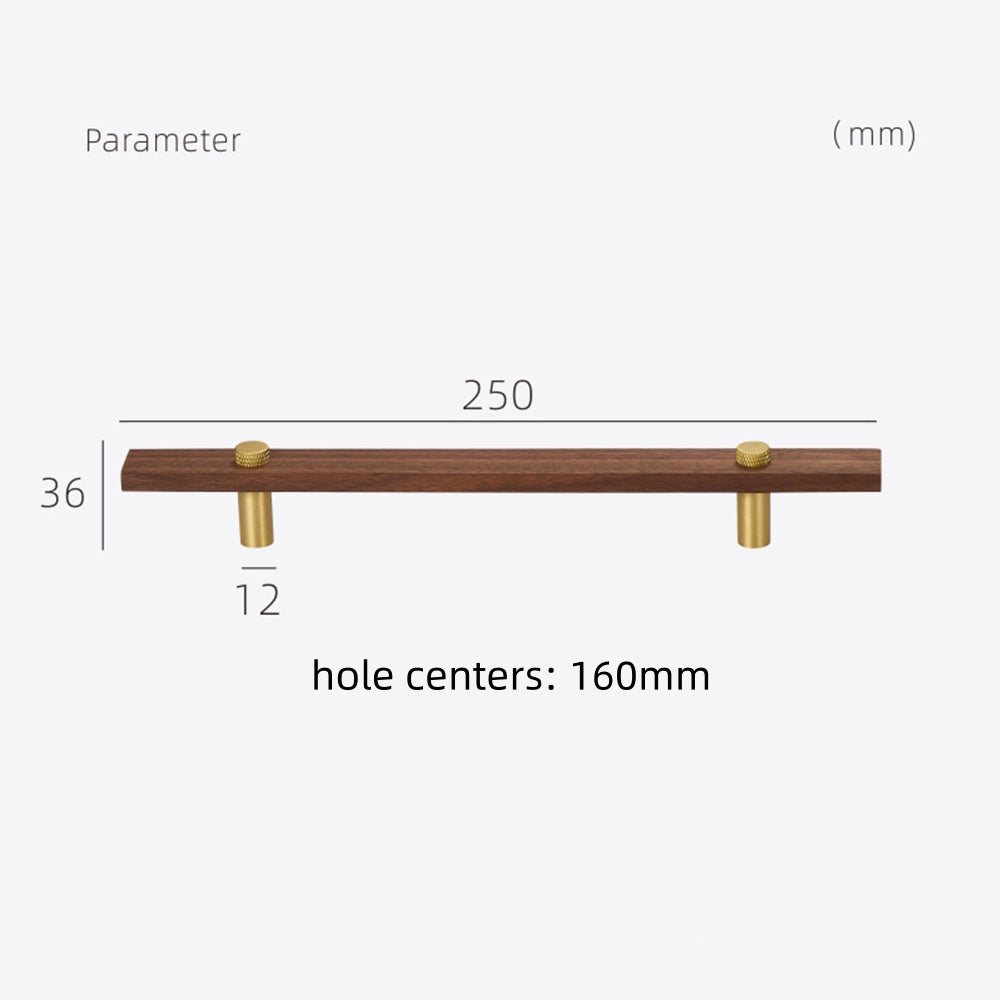 Black Walnut Square Cabinet Bar Handles