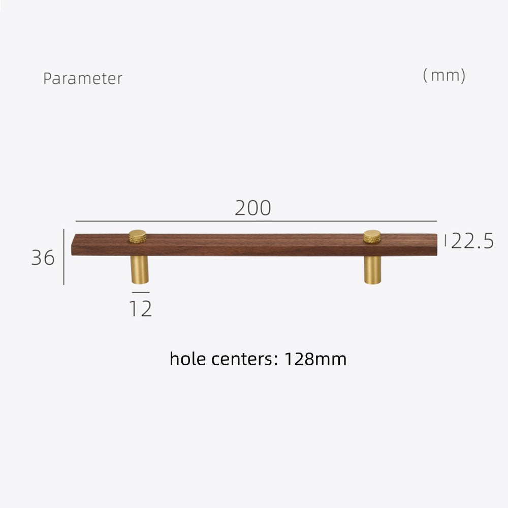 Black Walnut Square Cabinet Bar Handles