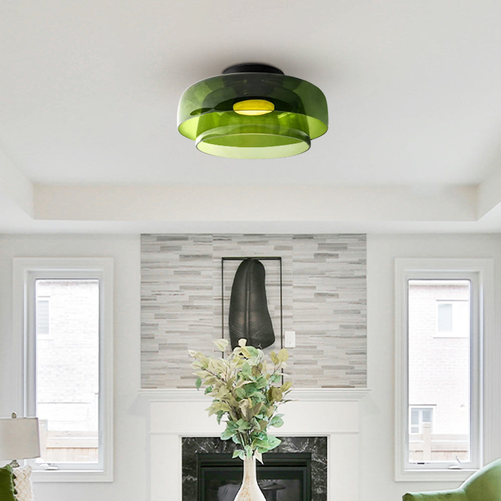 Medieval Simple Multi-Layer Glass Ceiling Light