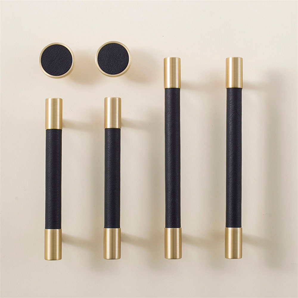Colorful Leather Bar Cabinet Handles