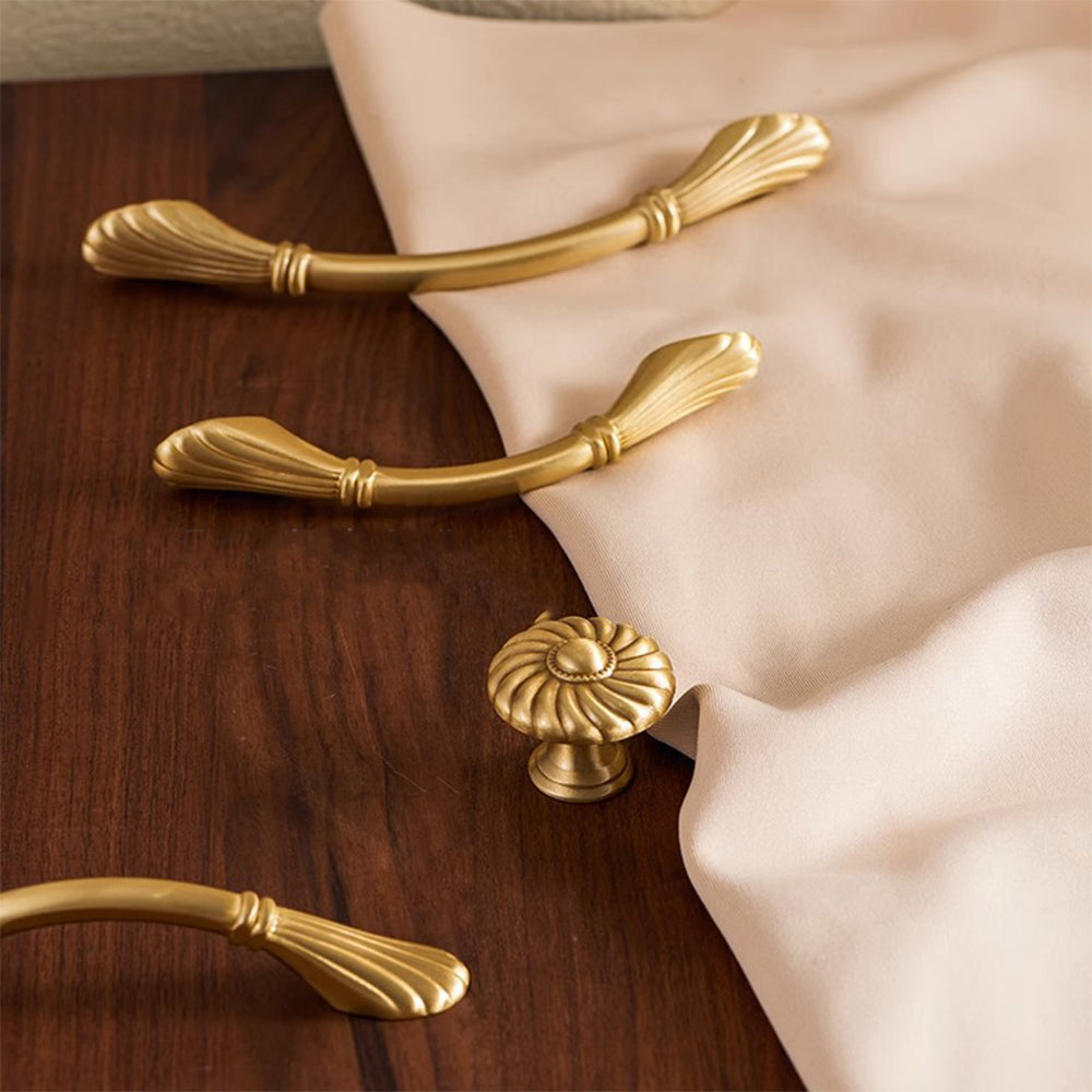 Elegant Brass Shell Dresser Handles