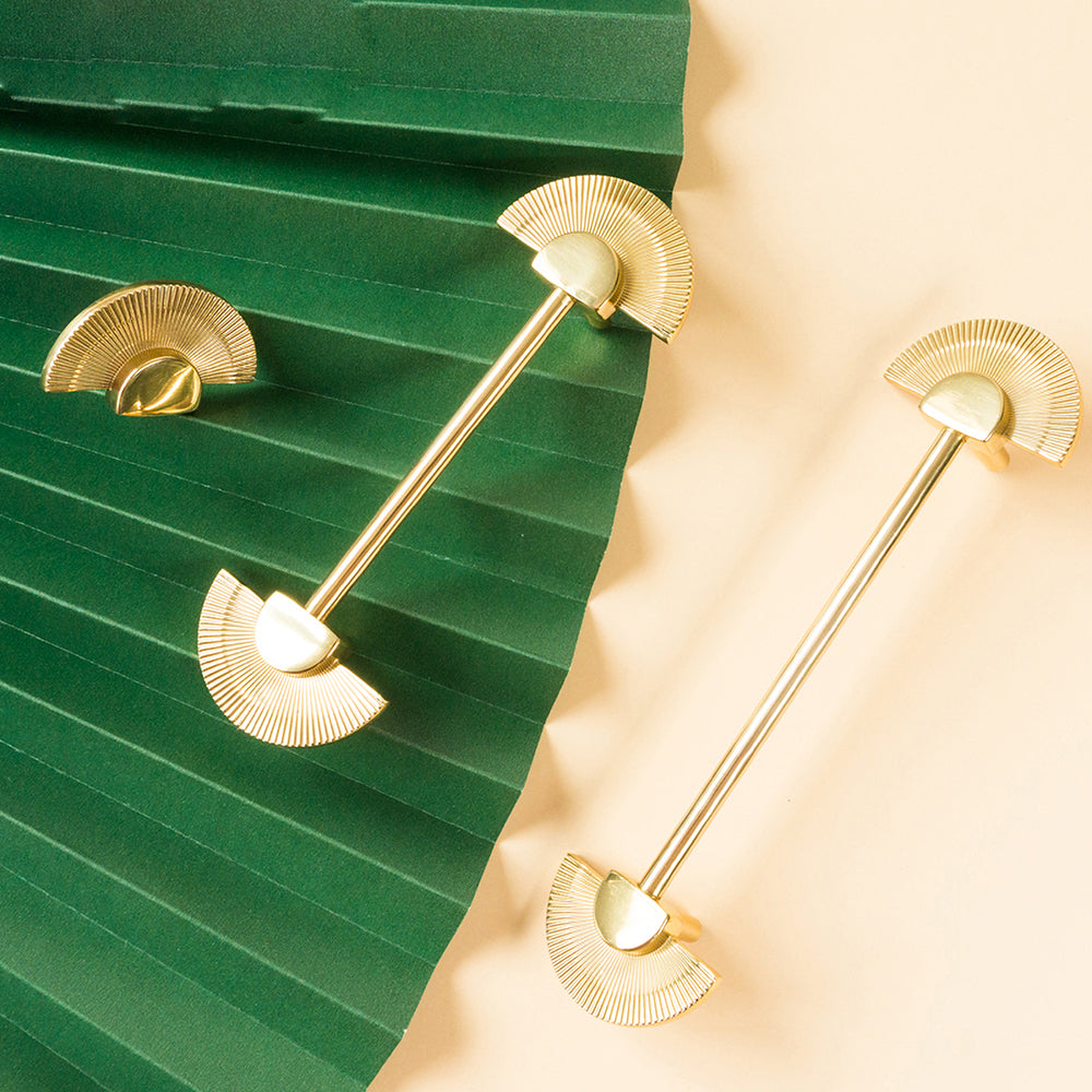 Solid Brass Scalloped Cabinet Pull Handles