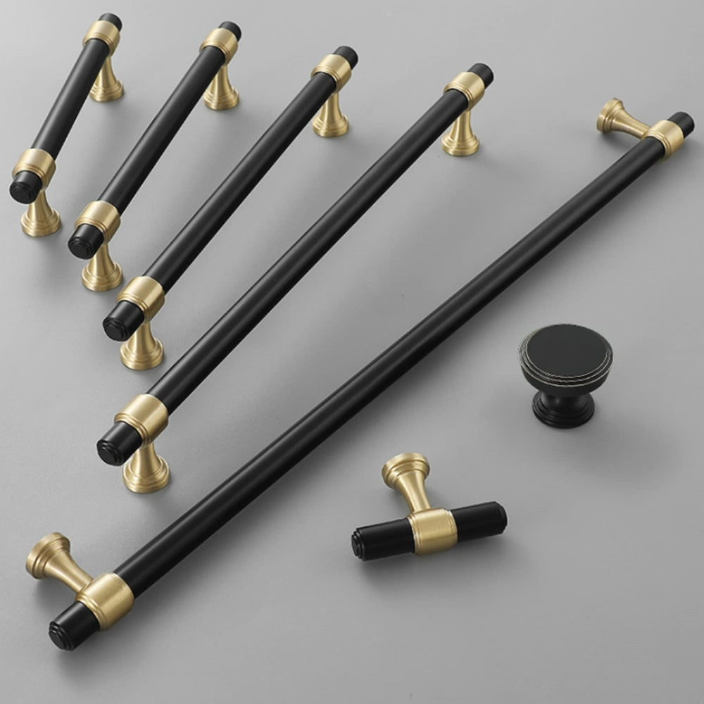 Gold&Black Drawer Kitchen Cupboard Handles