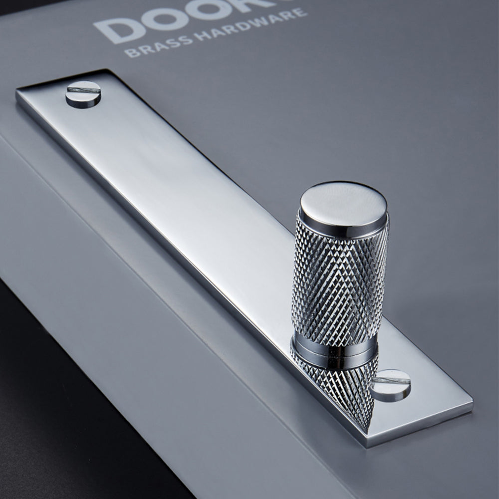 Solid Knurled Bar Handles With Backplates