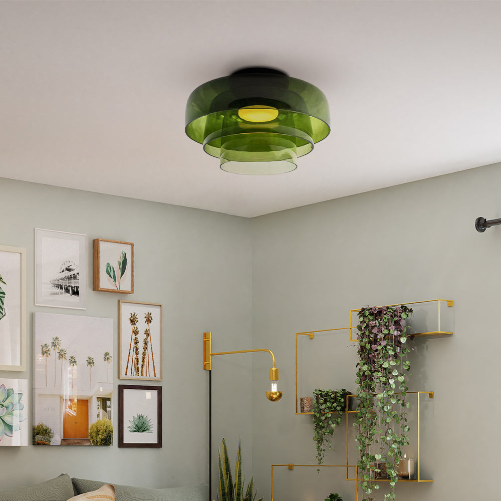 Medieval Simple Multi-Layer Glass Ceiling Light