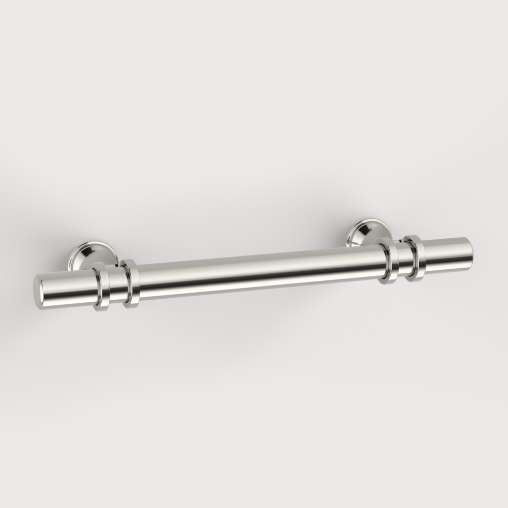 Brushed Nickel & Black Solid Cabinet Pulls