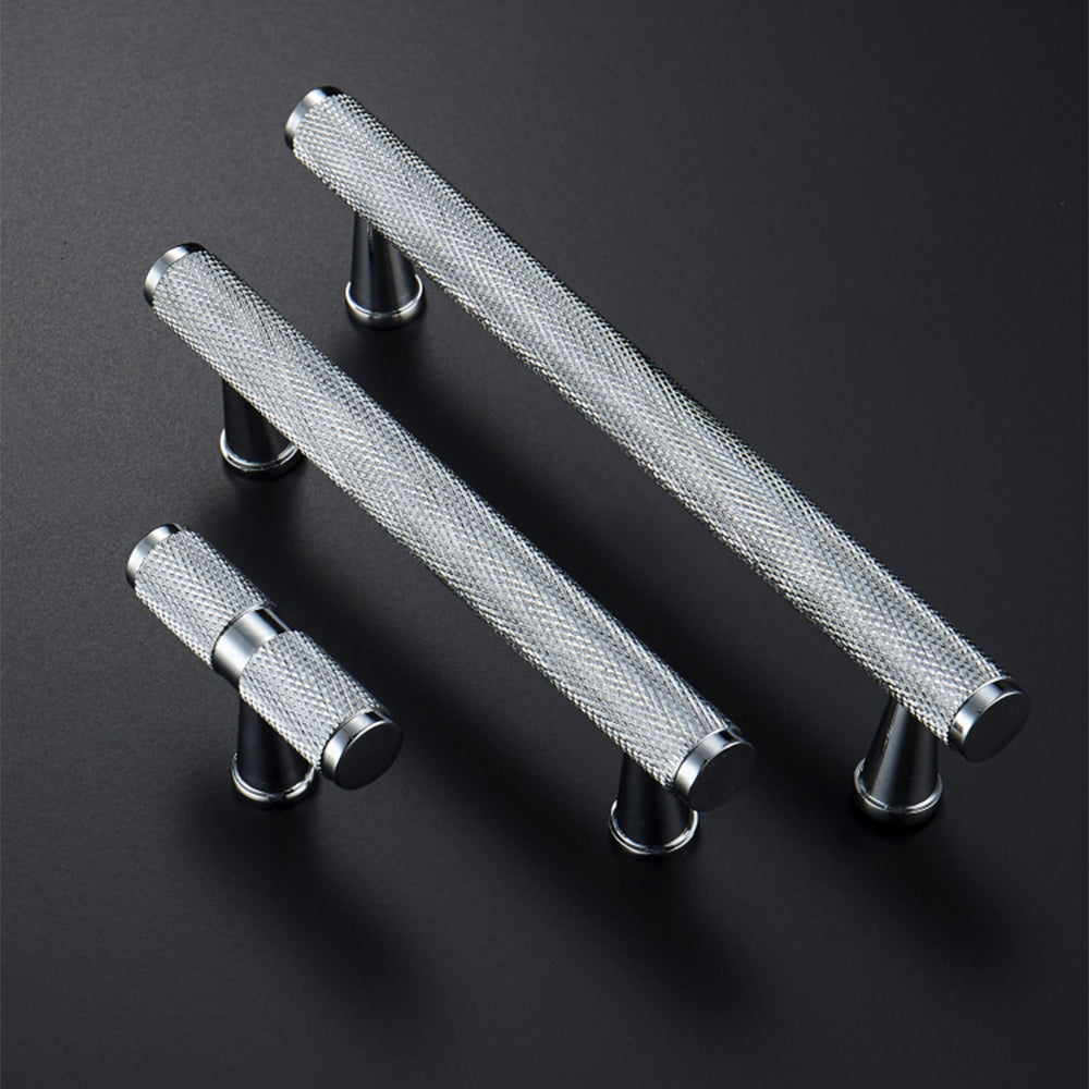 Solid Knurled Bar Handles With Backplates